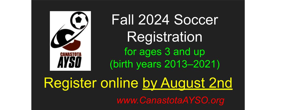 Registration CLOSES Aug. 2.